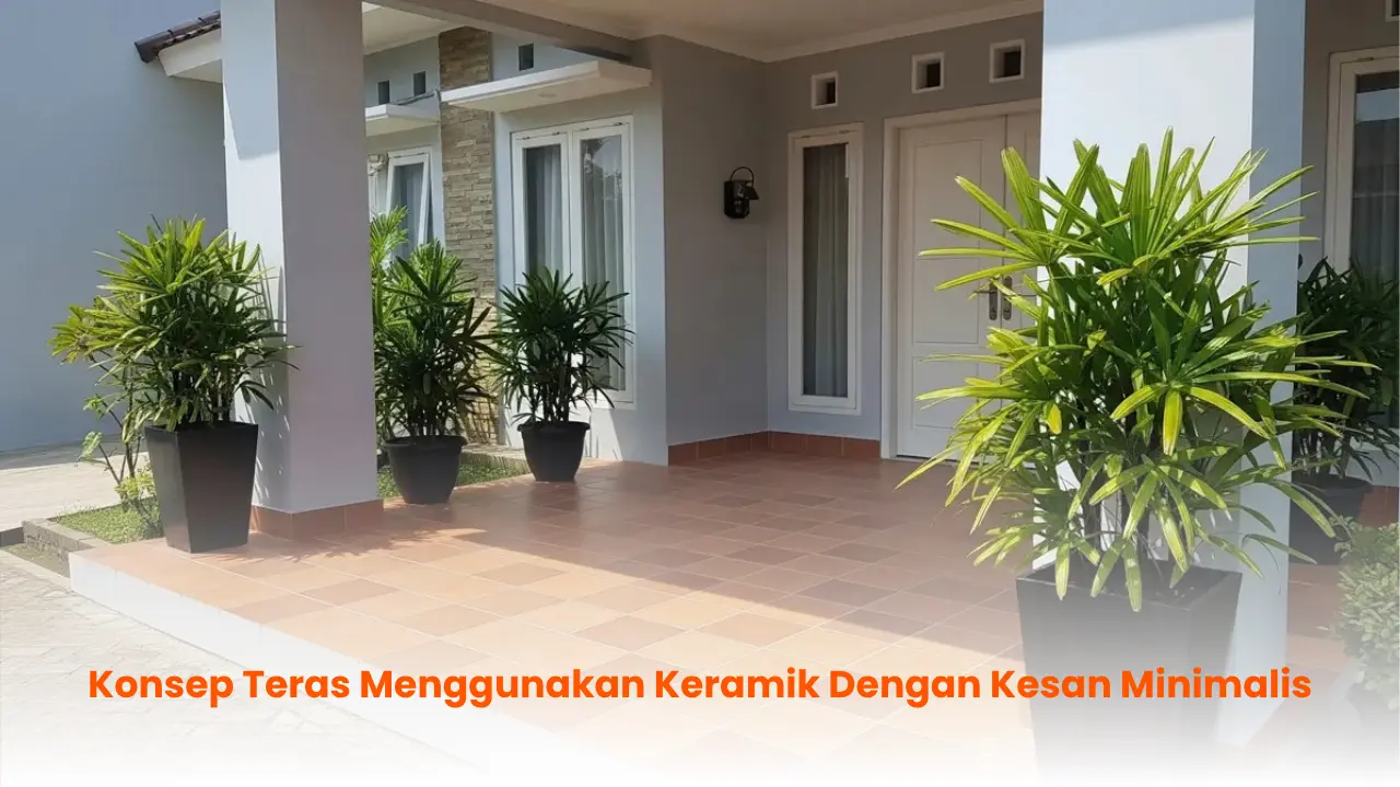 Konsep Teras Menggunakan Keramik Dengan Kesan Minimalis